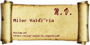 Miler Valéria névjegykártya
